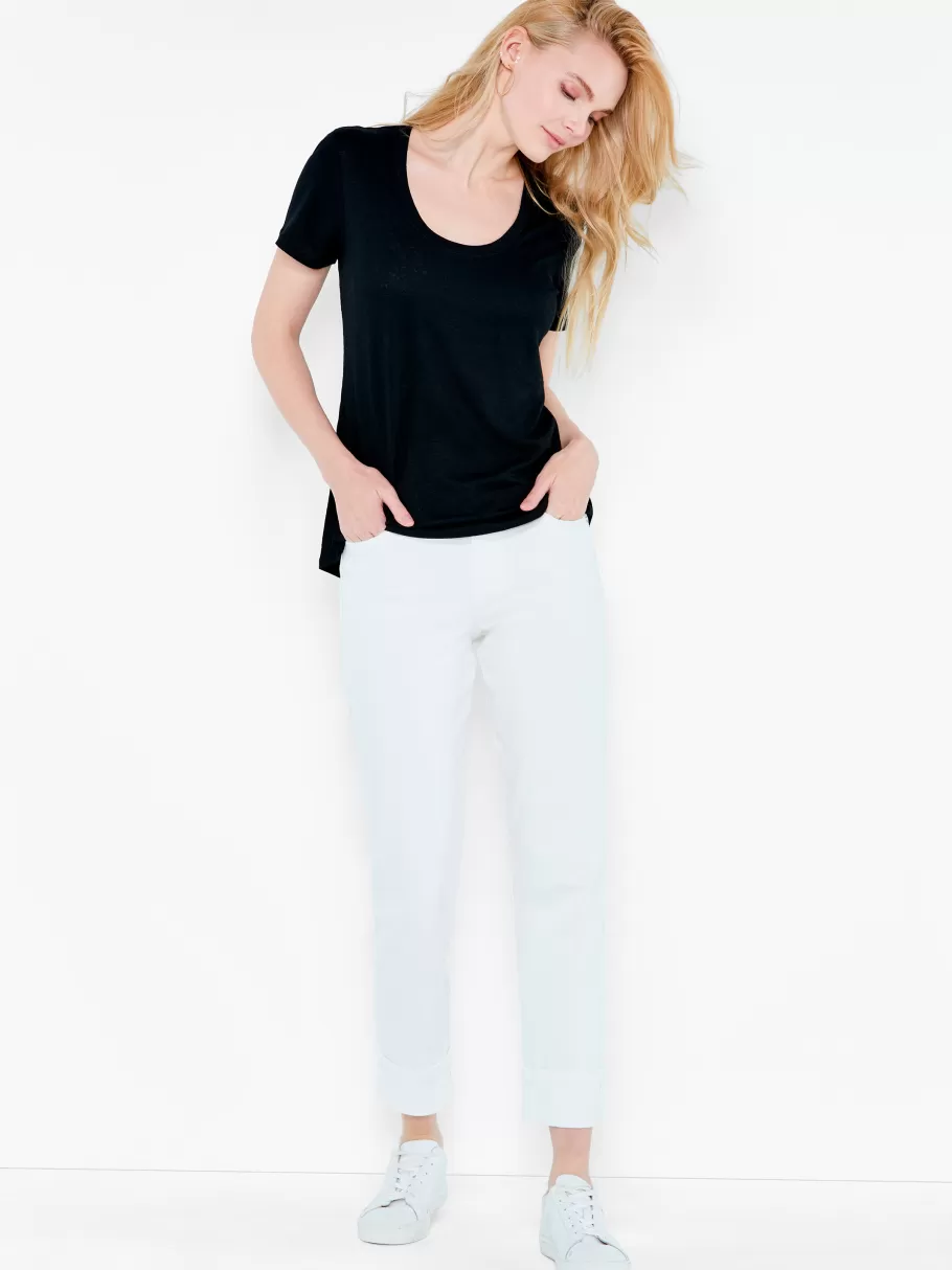 nzt_short_sleeve_shirt_tail_scoop_tee_3.webp NIC+ZOE Nzt Short Sleeve Shirt Tail Scoop Tee^Women Knit Tops + Tees