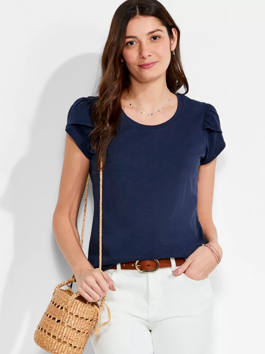 NIC+ZOE Nzt Short Sleeve Tulip Sleeve Scoop Tee^Women Knit Tops + Tees