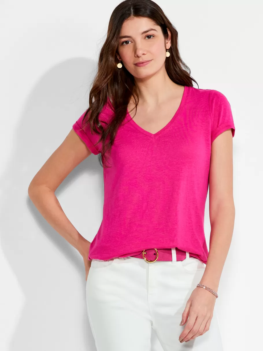 NIC+ZOE Nzt Short Sleeve V Tee^Women Knit Tops + Tees