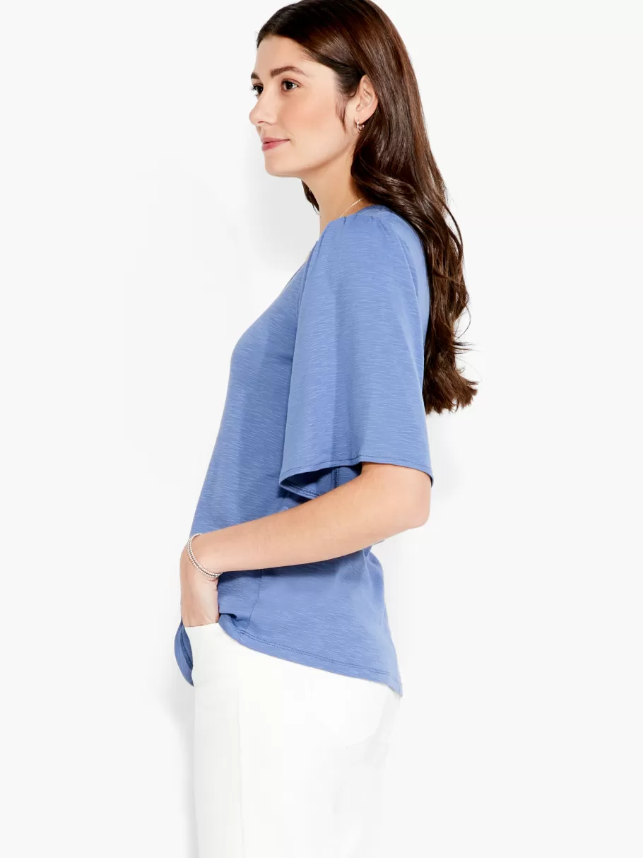 NIC+ZOE Nzt Square Neck Flutter Sleeve Tee^Women Knit Tops + Tees