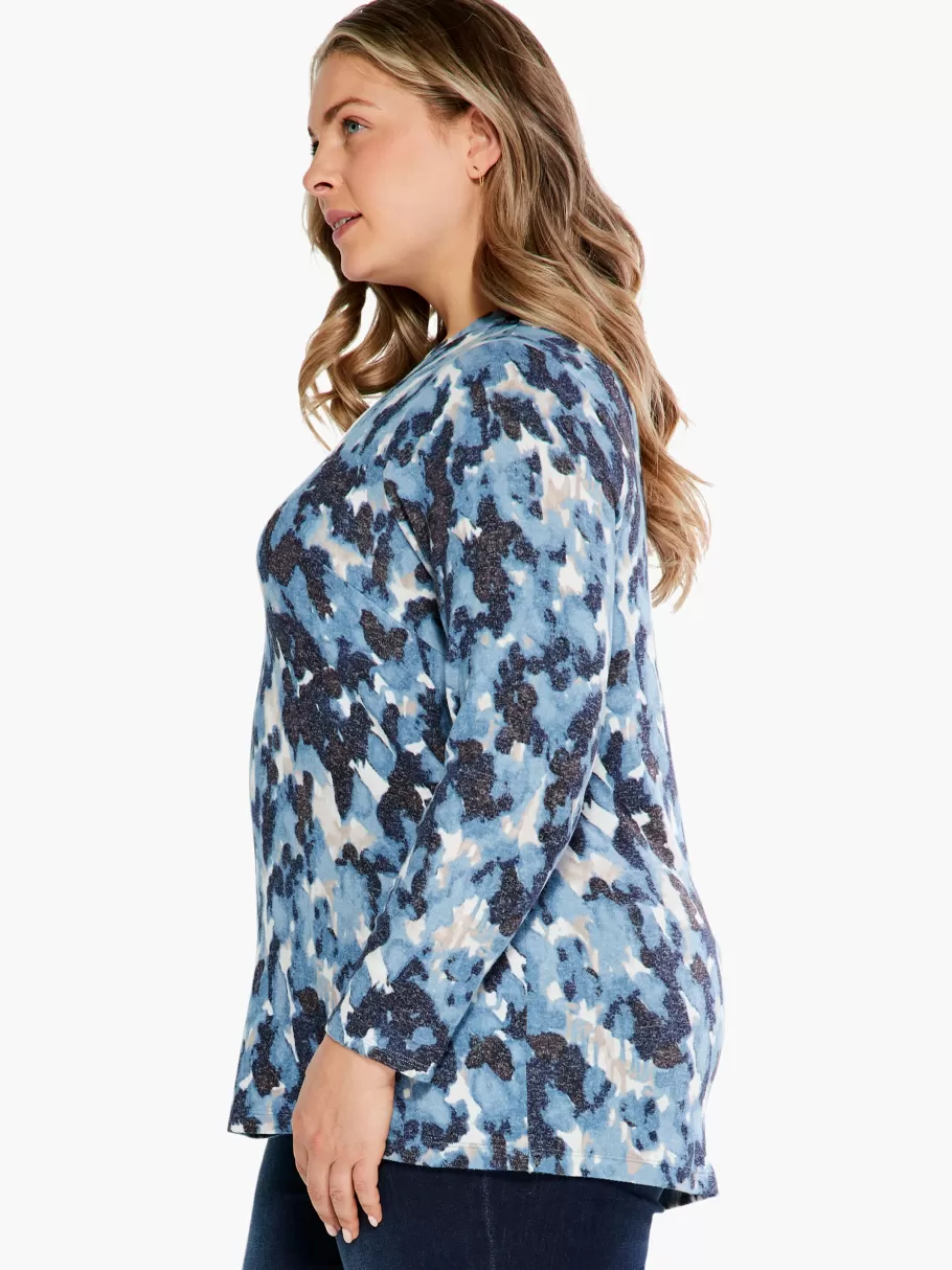 NIC+ZOE Nzt Sweet Dreams Long Sleeve River Stone Tee^Women Knit Tops + Tees