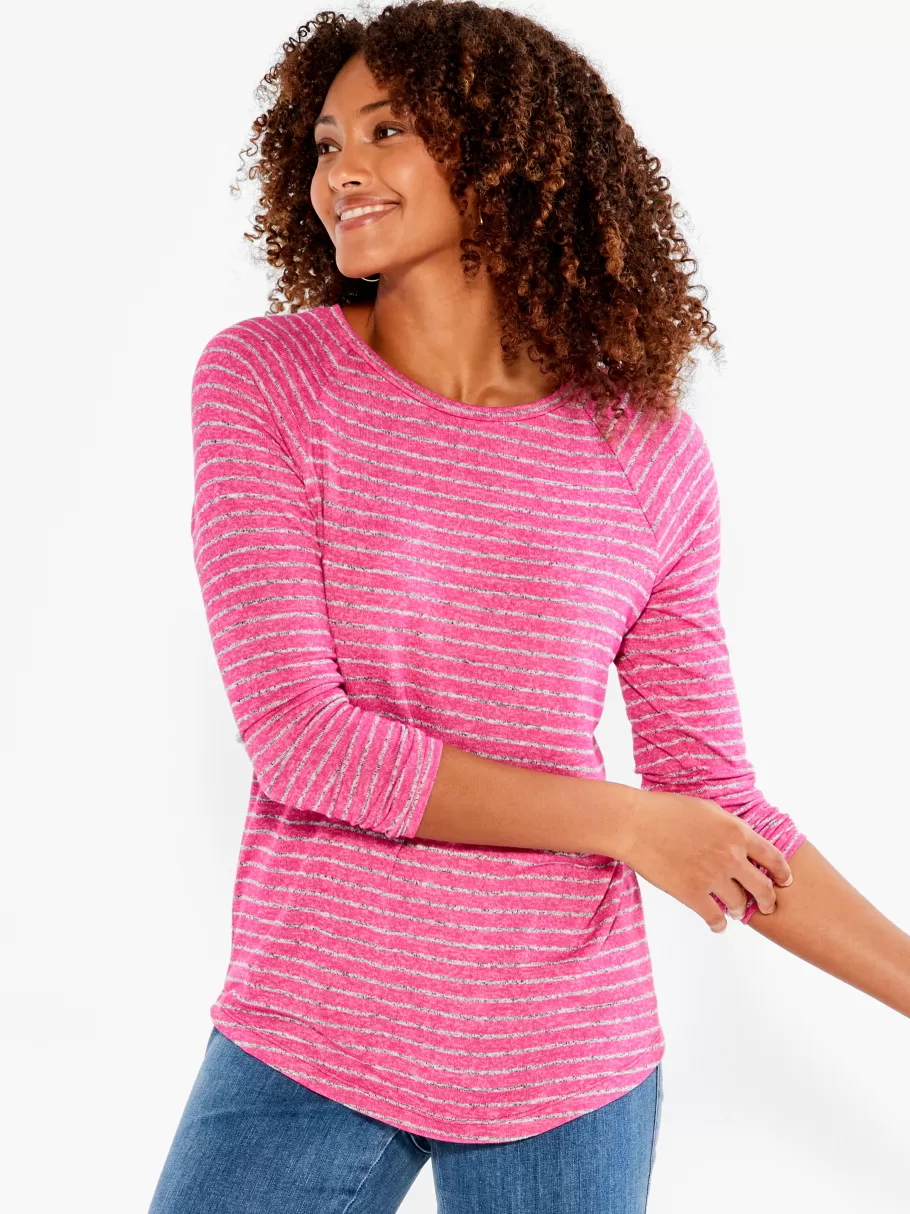 NIC+ZOE Nzt Sweet Dreams Long Sleeve Striped Tee^Women Knit Tops + Tees
