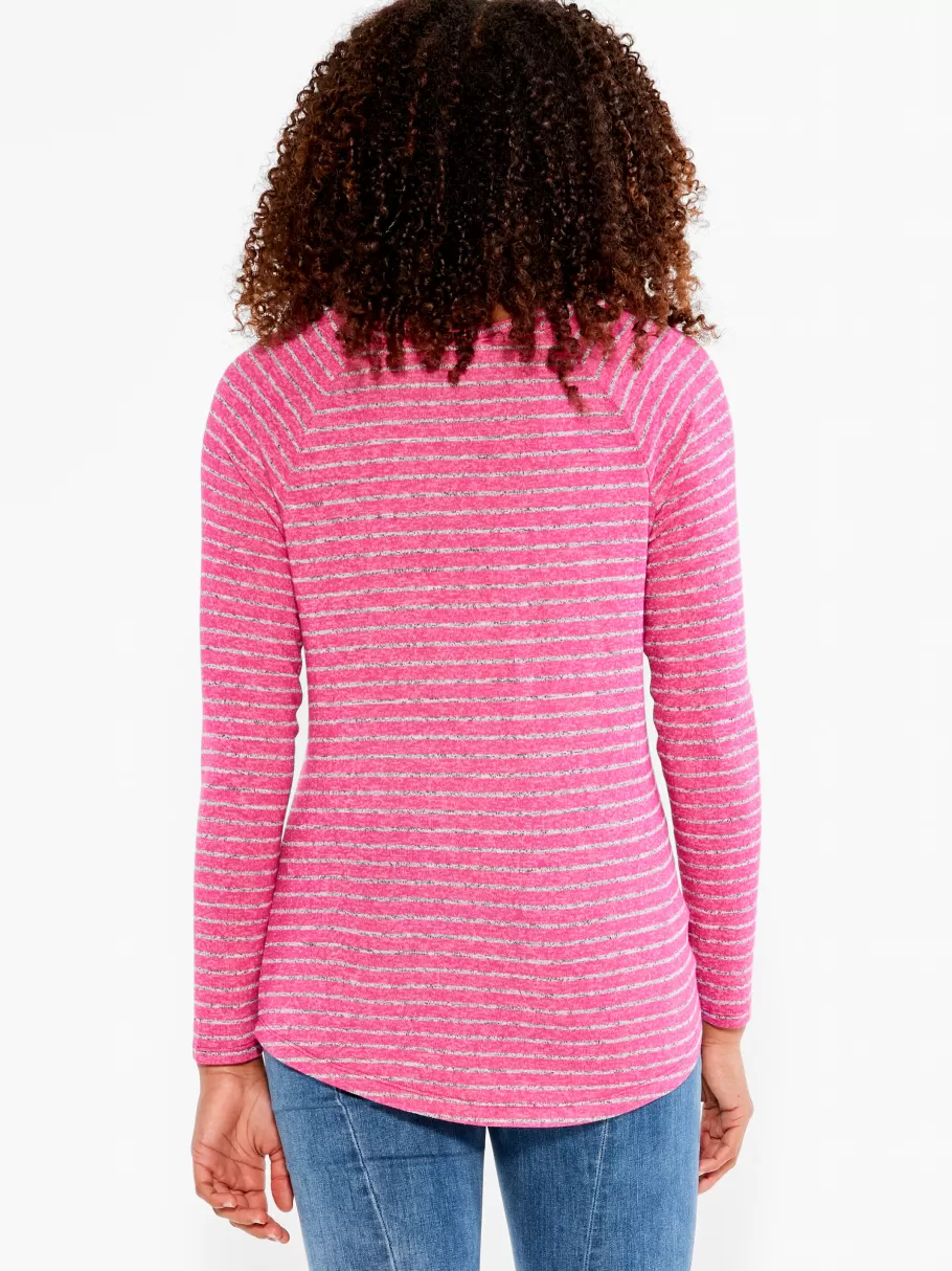 nzt_sweet_dreams_long_sleeve_striped_tee_2.webp NIC+ZOE Nzt Sweet Dreams Long Sleeve Striped Tee^Women Knit Tops + Tees
