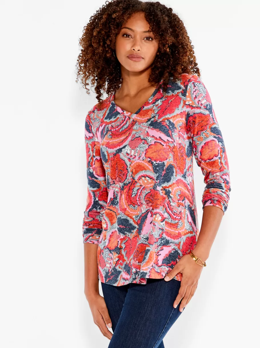 NIC+ZOE Nzt Sweet Dreams Long Sleeve Tropics V Tee^Women Knit Tops + Tees