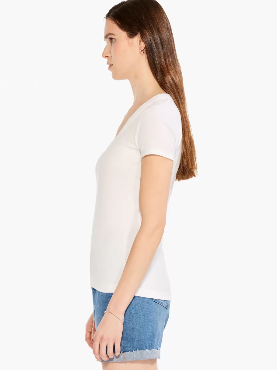 NIC+ZOE Perfect Knit Rib Short Sleeve V Tee^Women Knit Tops + Tees