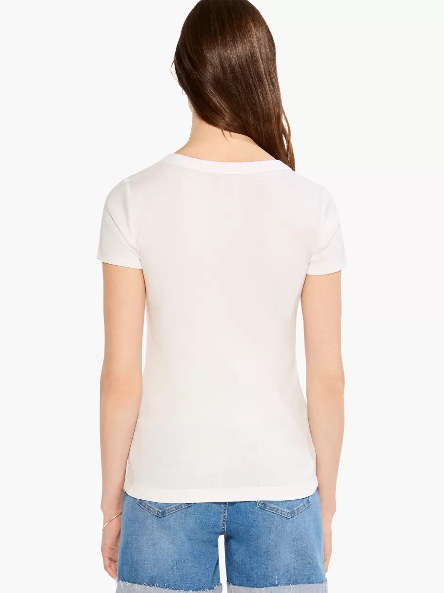 perfect_knit_rib_short_sleeve_v_tee_2.webp NIC+ZOE Perfect Knit Rib Short Sleeve V Tee^Women Knit Tops + Tees