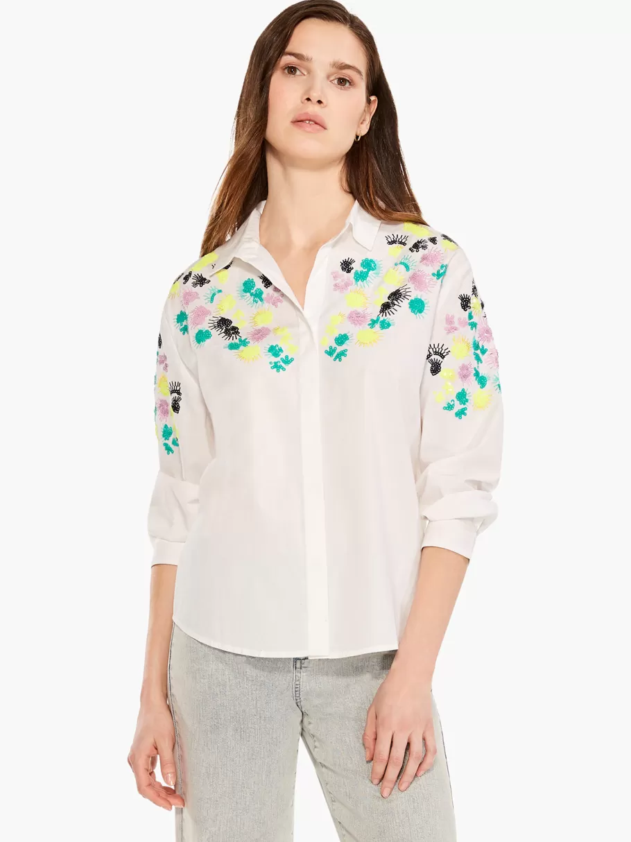 NIC+ZOE Placed Petals Shirt^Women Shirts + Blouses