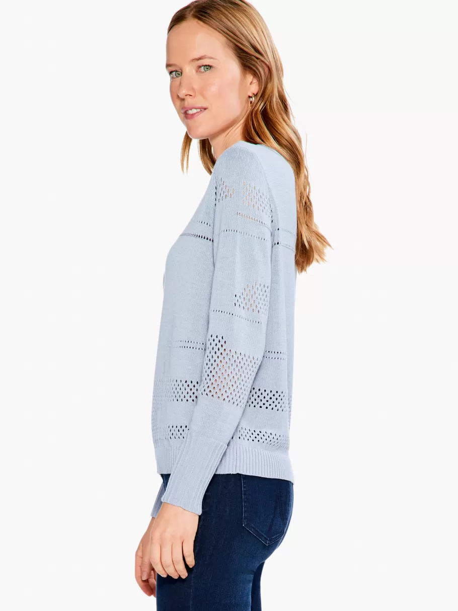 NIC+ZOE Placed Pointelle Sweater^Women Sweaters