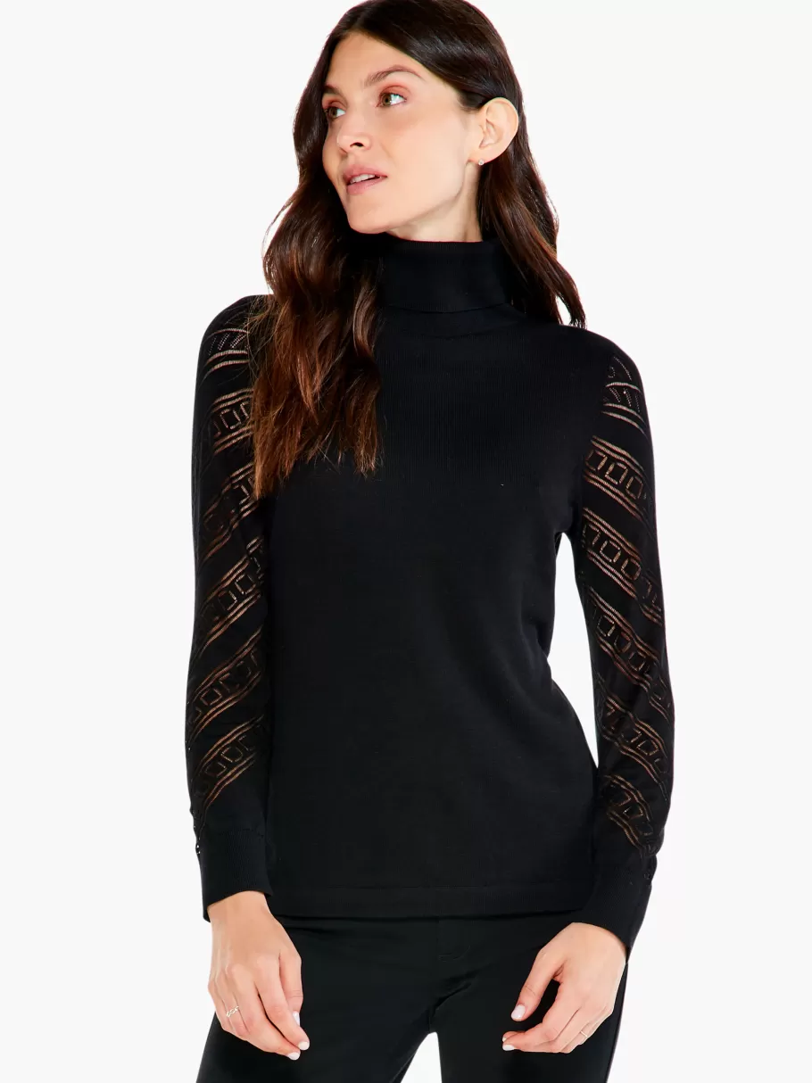NIC+ZOE Pointelle Turtleneck Sweater Tee^Women Sweaters
