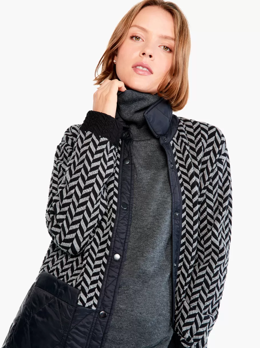 NIC+ZOE Quilted Mix Media Coat^Women Jackets + Blazers