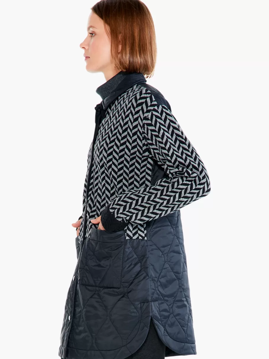 NIC+ZOE Quilted Mix Media Coat^Women Jackets + Blazers