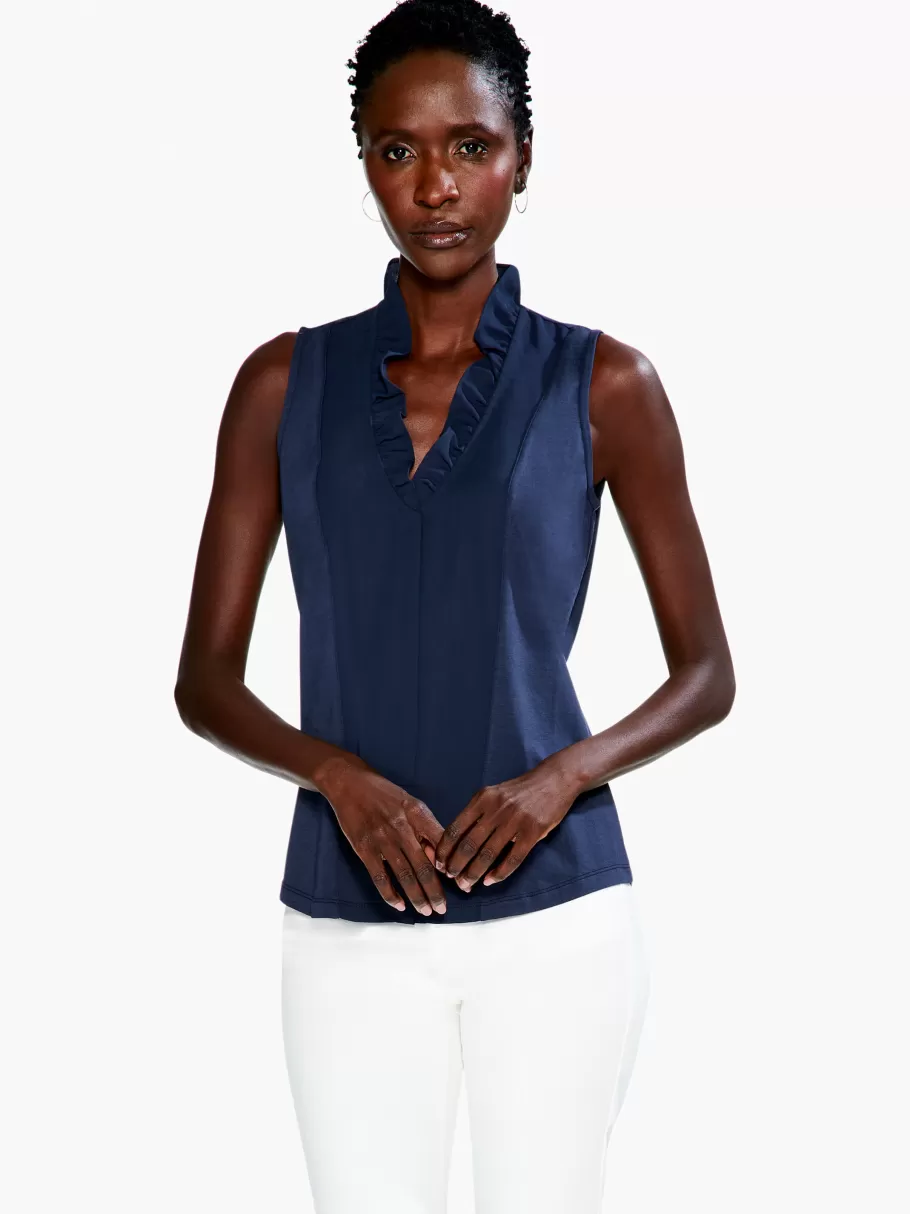 NIC+ZOE Ruffled Around Tank^Women Knit Tops + Tees