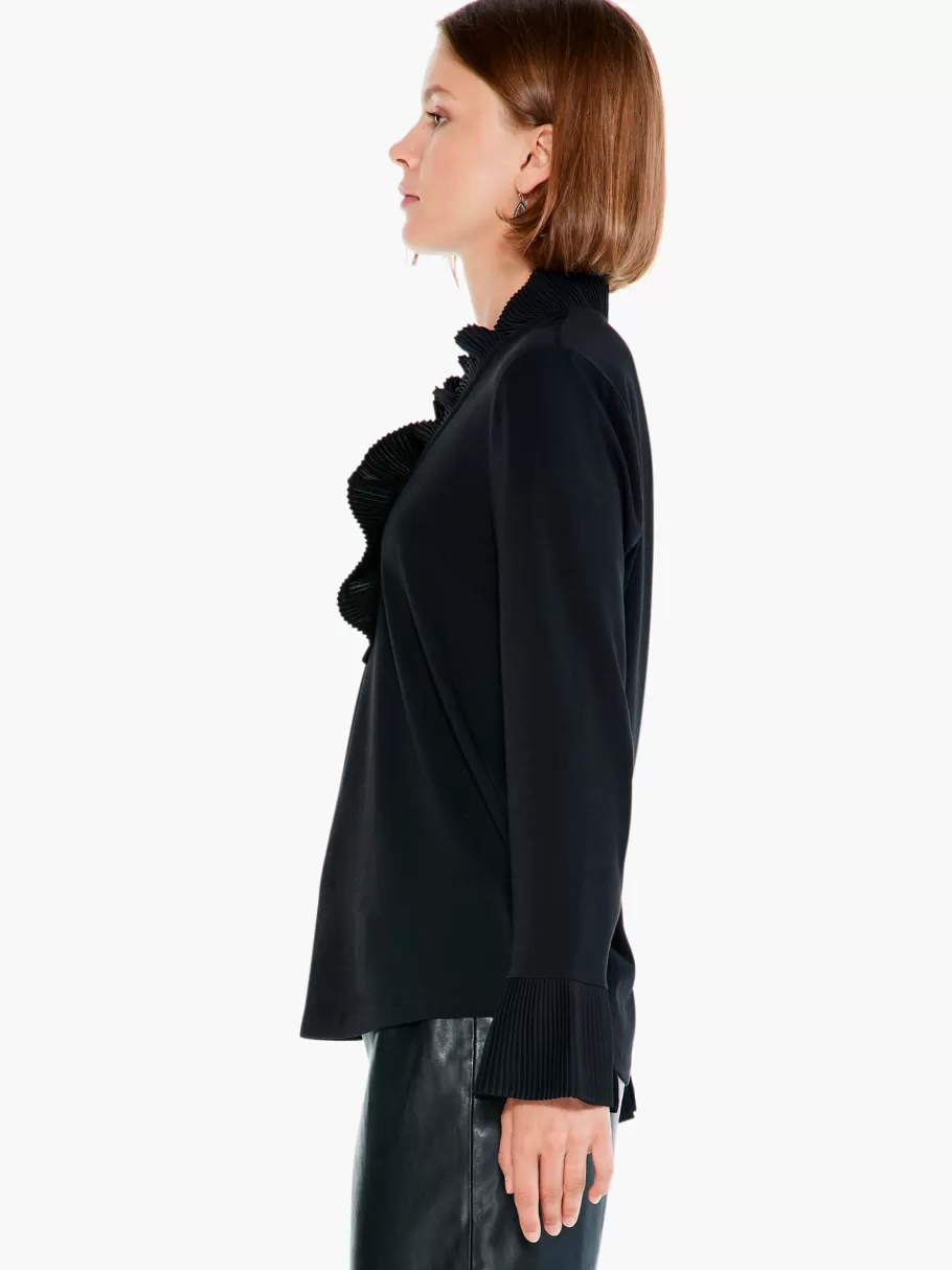 NIC+ZOE Ruffled Up Top^Women Knit Tops + Tees