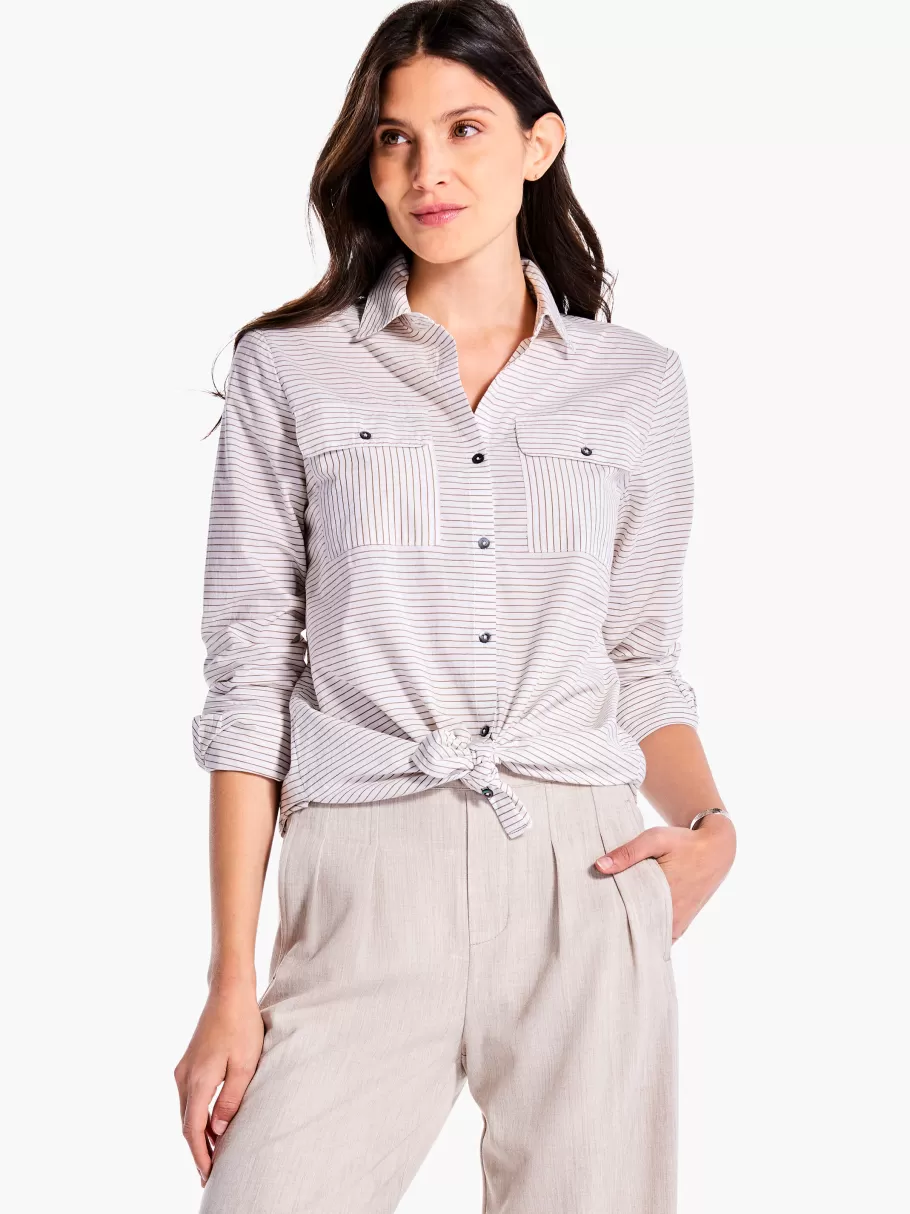 NIC+ZOE Sleek Striped Shirt^Women Shirts + Blouses
