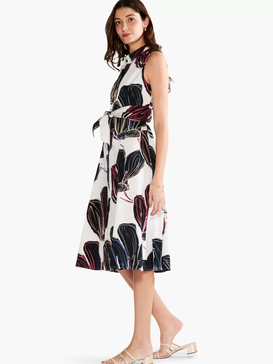 NIC+ZOE Stamped Flowers Shirt Dress^Women Dresses + Skirts
