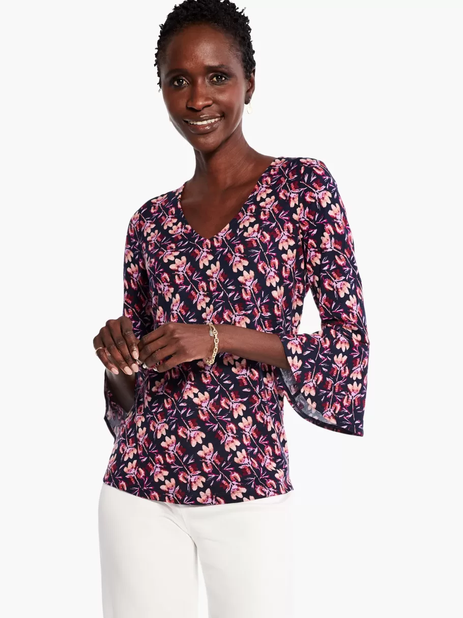 NIC+ZOE Stamped Petals Top^Women Knit Tops + Tees