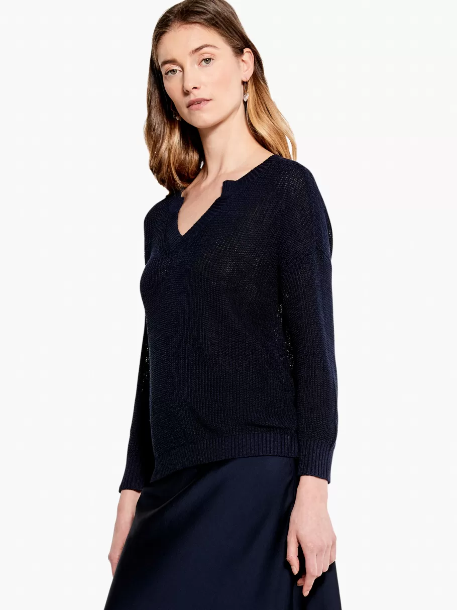 NIC+ZOE Summer Split Neck Sweater^Women Sweaters