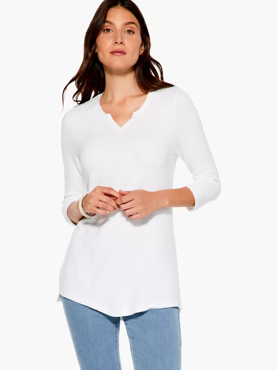 NIC+ZOE Textured Drape Top^Women Knit Tops + Tees