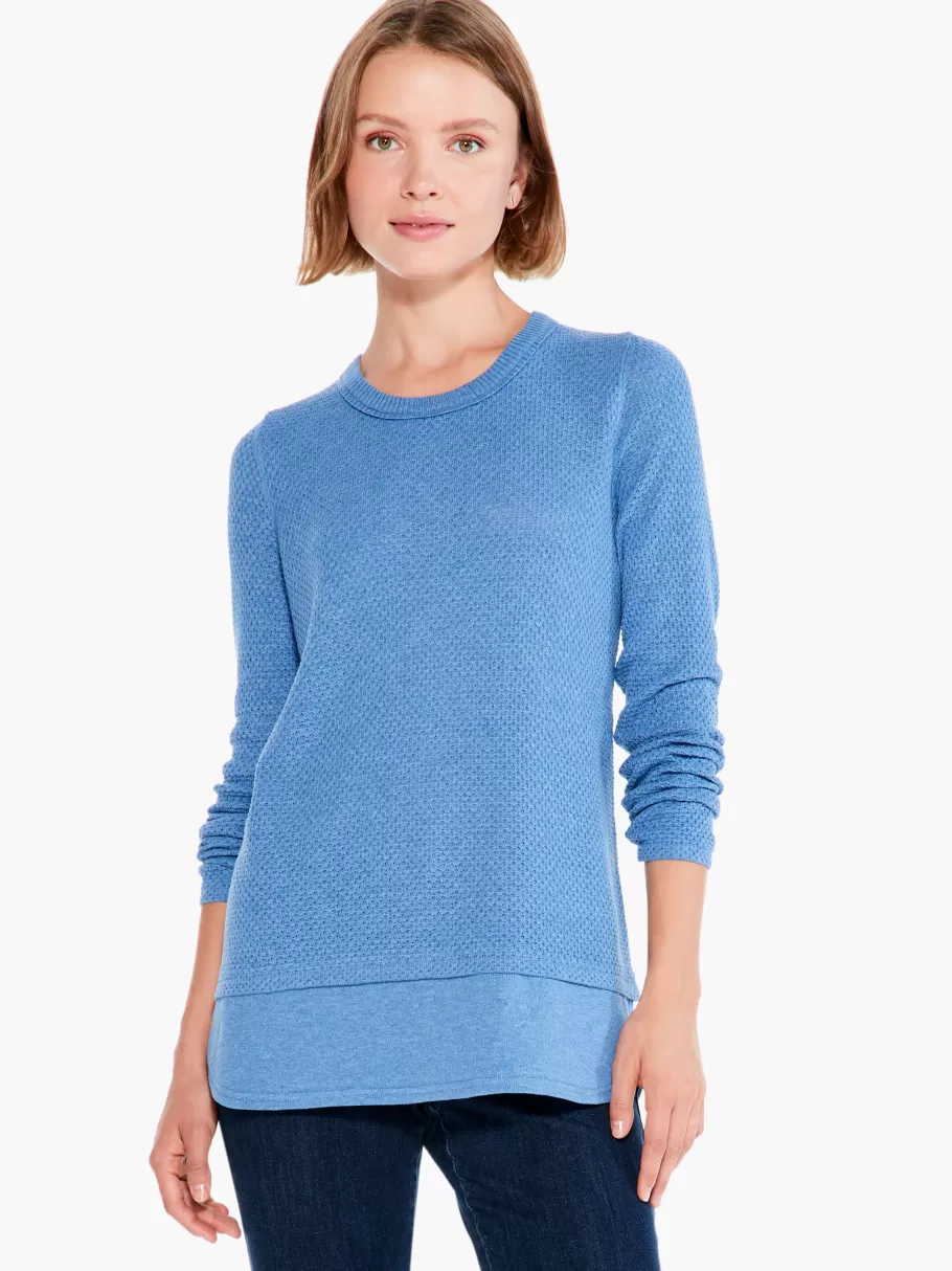 NIC+ZOE Waffle Vital Crew Neck Sweater^Women Sweaters