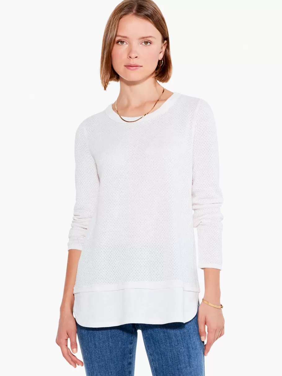 NIC+ZOE Waffle Vital Crew Neck Sweater^Women Sweaters