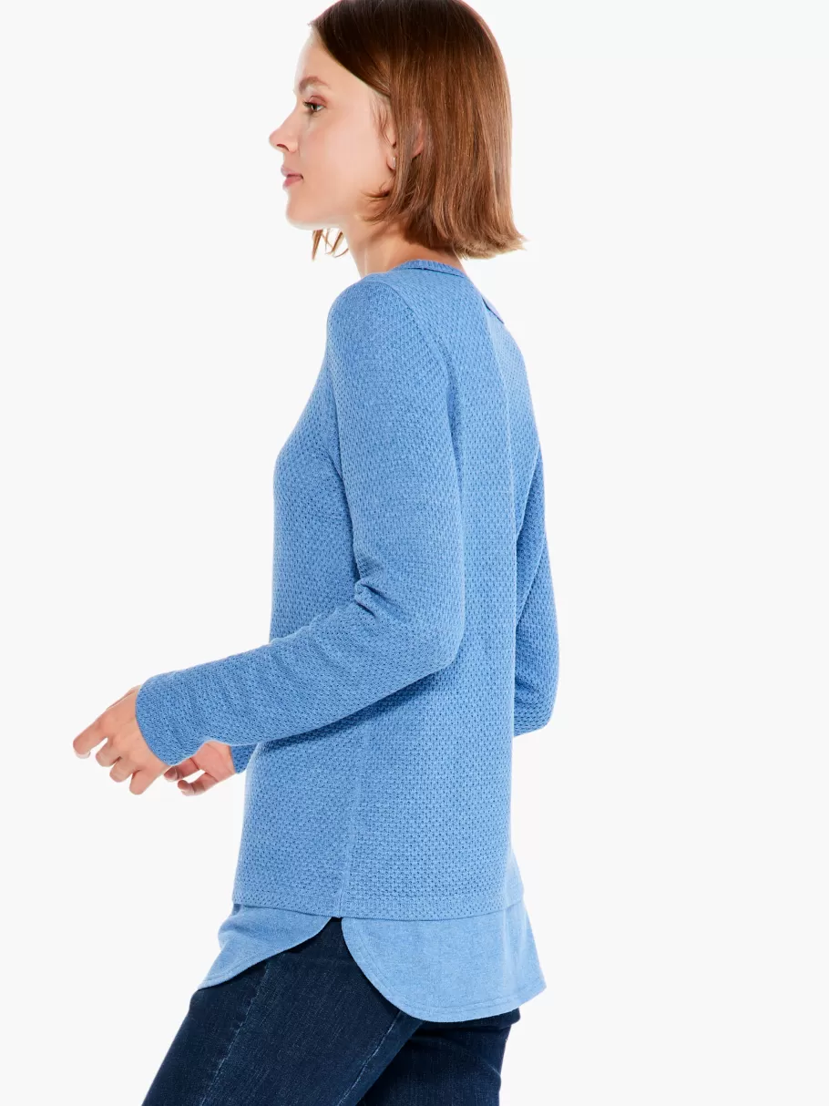 NIC+ZOE Waffle Vital Crew Neck Sweater^Women Sweaters