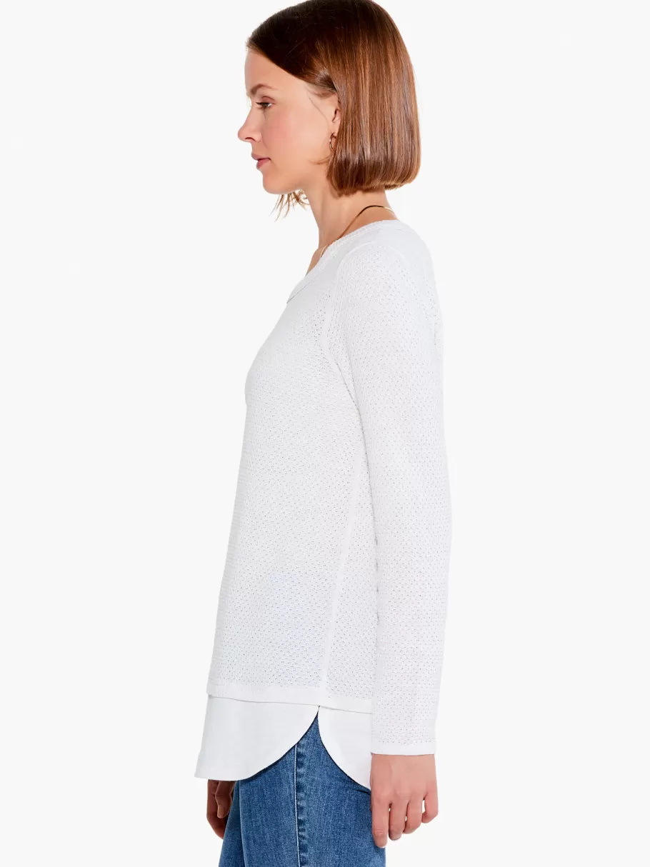 NIC+ZOE Waffle Vital Crew Neck Sweater^Women Sweaters
